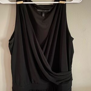 White House Black Market Draped Black jumpsuit size large